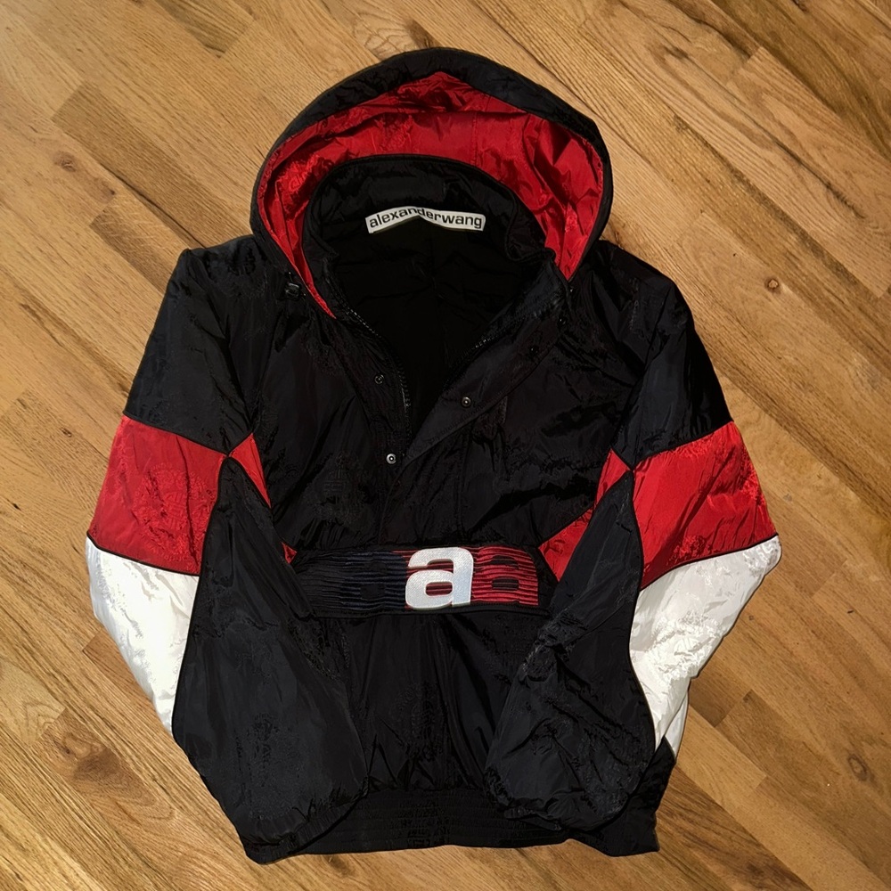 Alexander Wang Men’s half-zip hoodie pullover with front pouch pocket size M